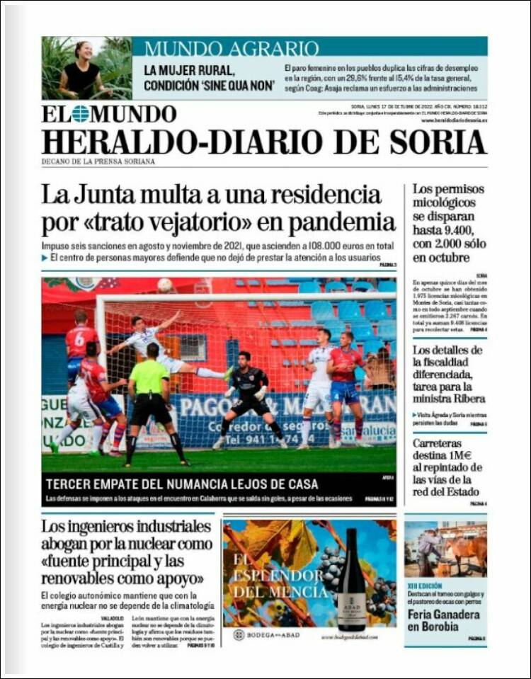 Portada de Diario de Soria (España)