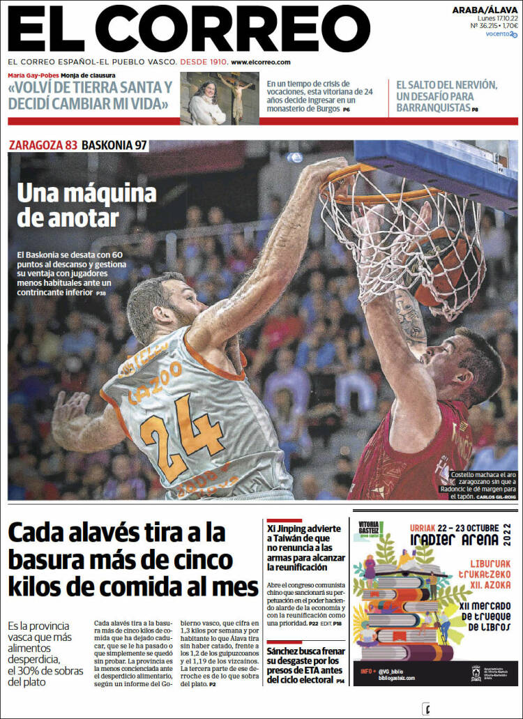 Portada de El Correo - Álava (España)