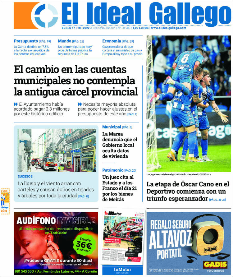 Portada de El Ideal Gallego (España)