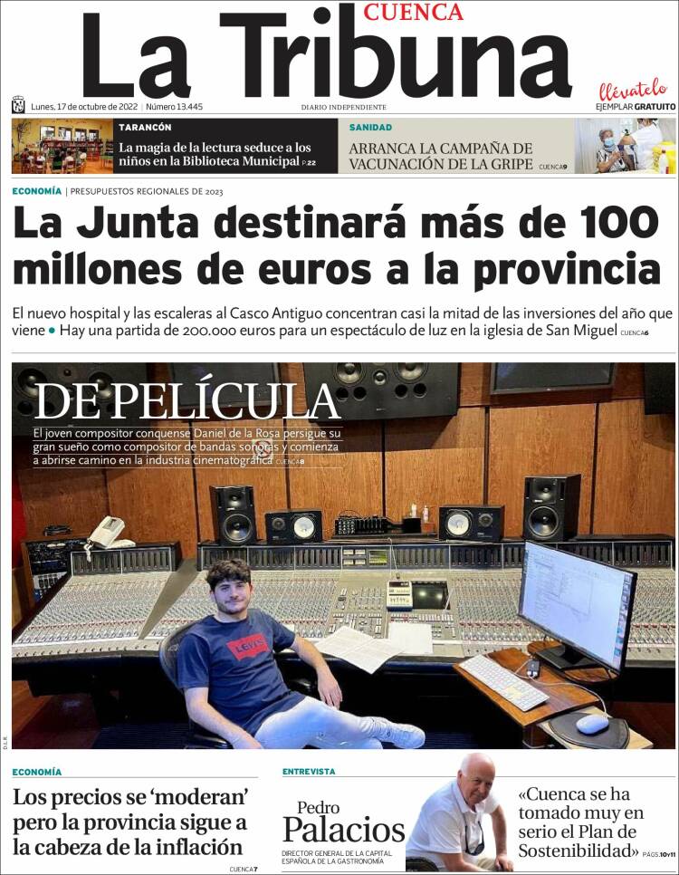 Portada de La Tribuna de Cuenca (España)