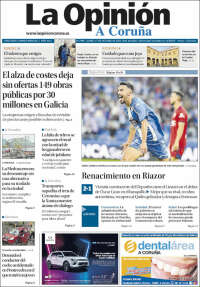 Portada de La Opinión de A Coruña (España)