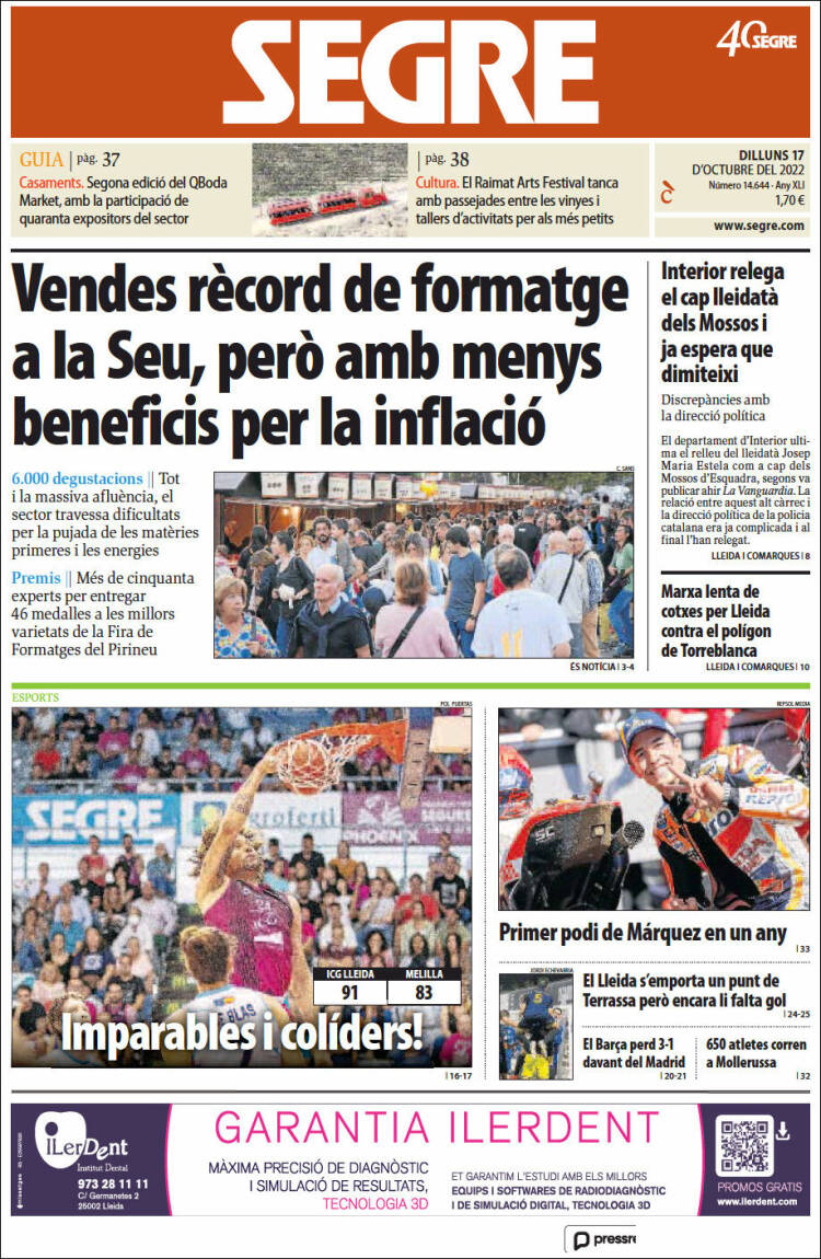 Portada de Segre (España)