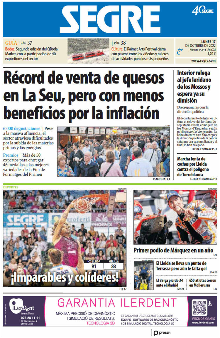 Portada de Segre  (España)