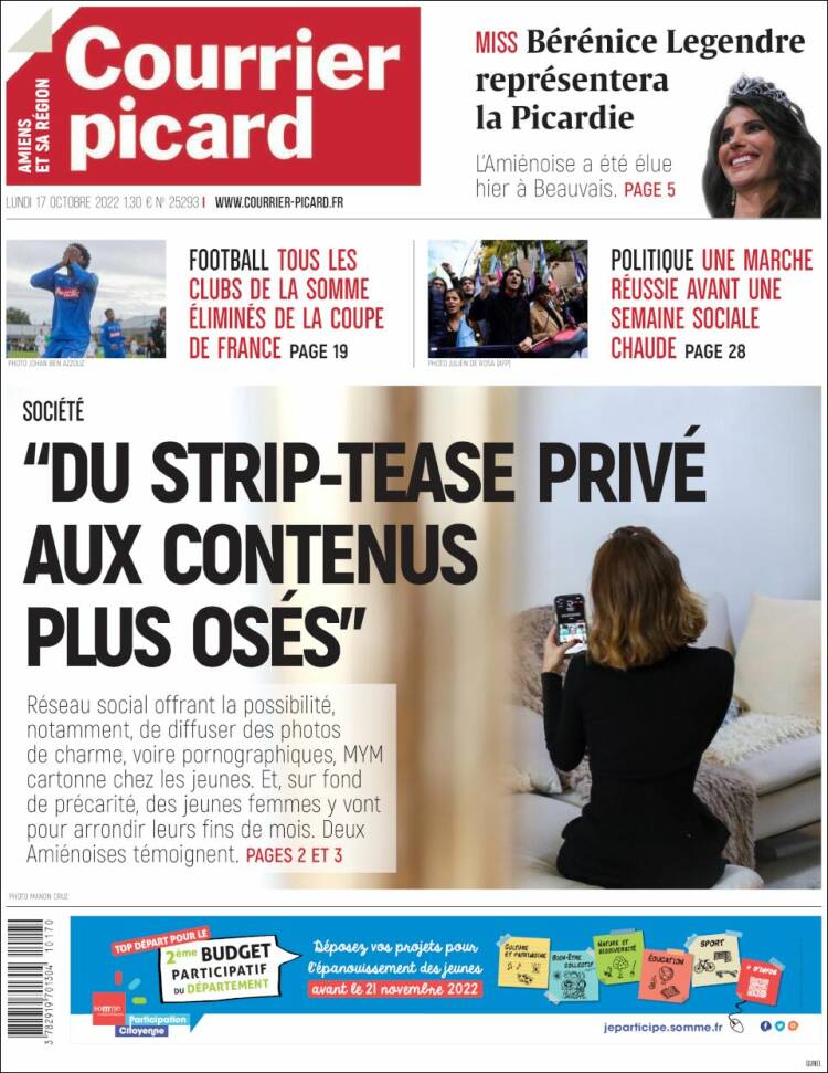 Portada de Courrier Picard (Francia)