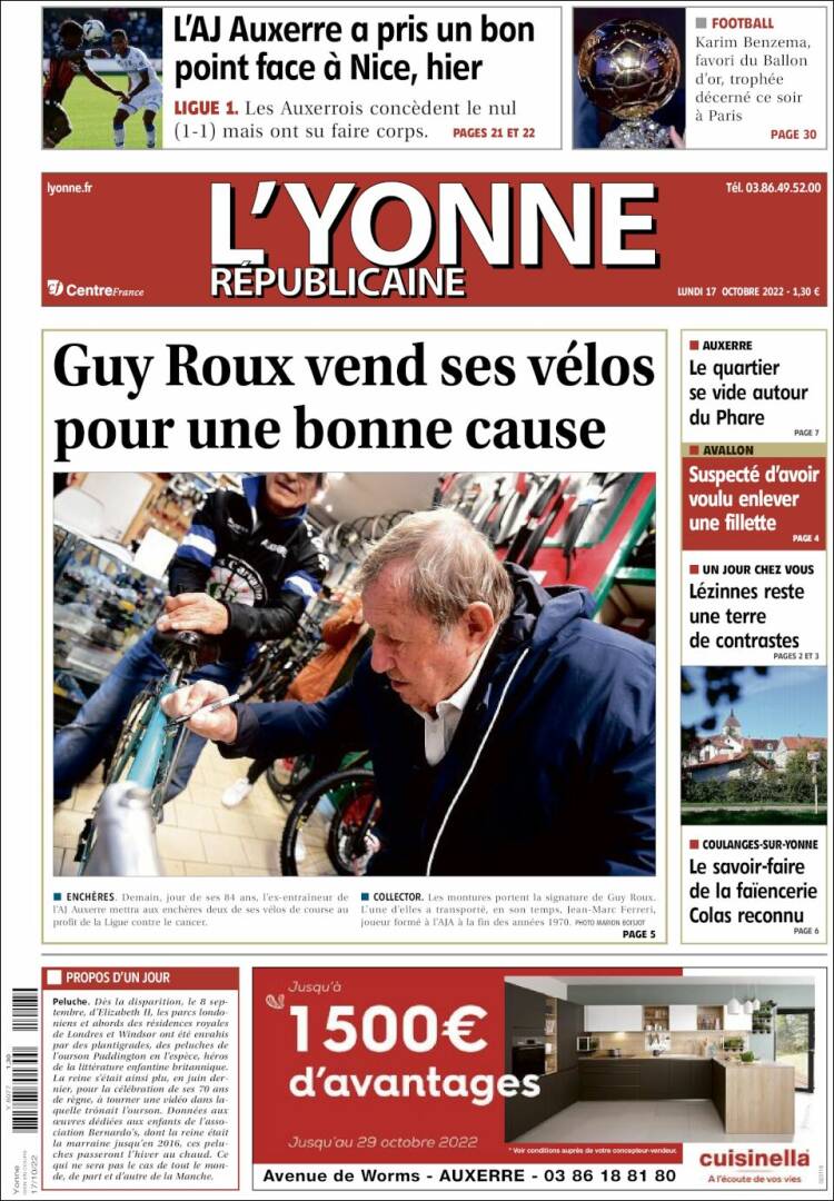 Portada de L'Yonne-Républicaine (Francia)