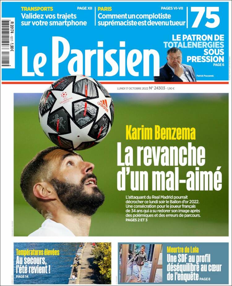 Portada de Le Parisien (Francia)