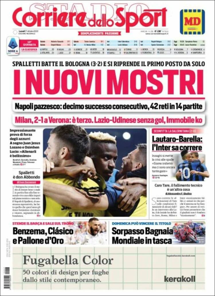 Periódico Corriere Dello Sport Italia Periódicos De Italia Edición