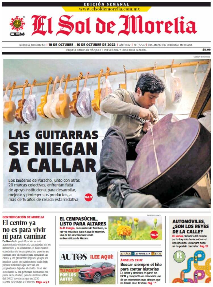 Portada de El Sol de Morelia (México)