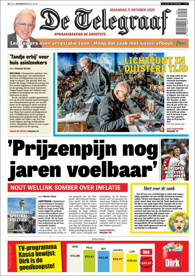 Portada de De Telegraaf (Pa&iacute;ses Bajos)