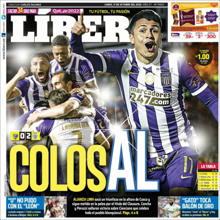 Portada de Líbero (Per&uacute;)