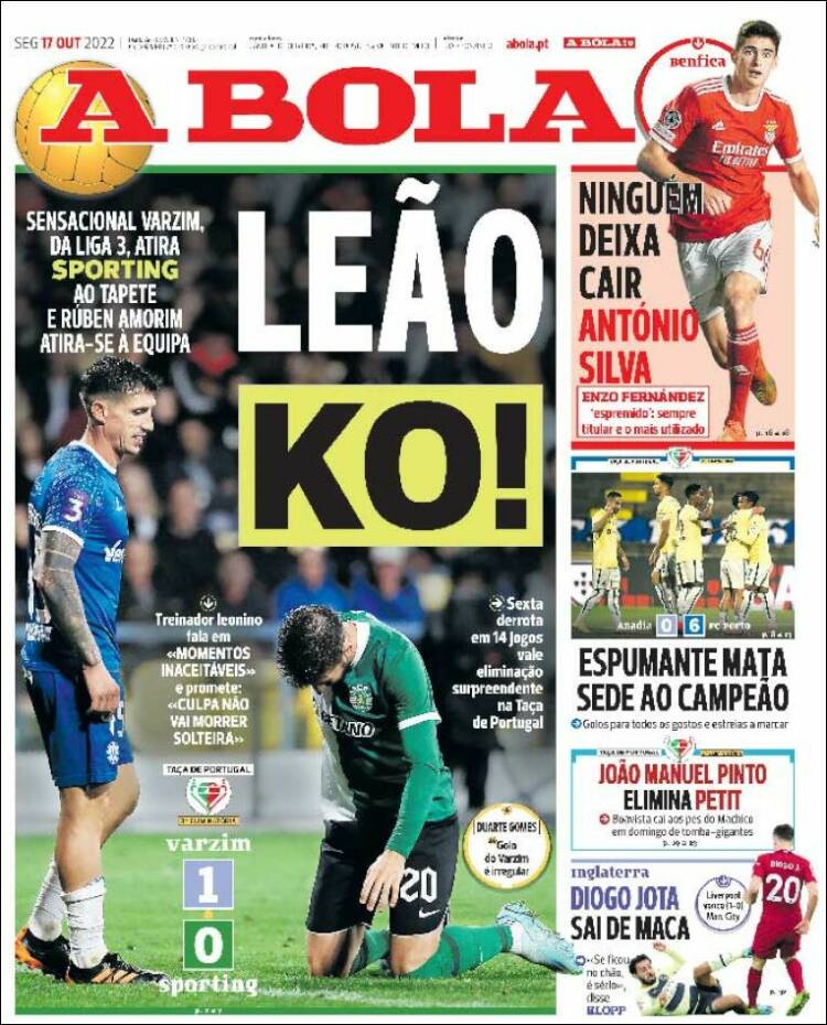 Portada de A Bola (Portugal)