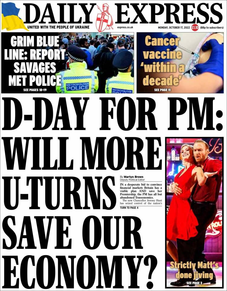 Portada de Daily Express (Reino Unido)