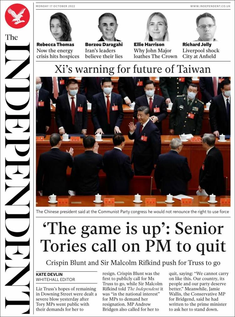 Portada de The Independent (Reino Unido)