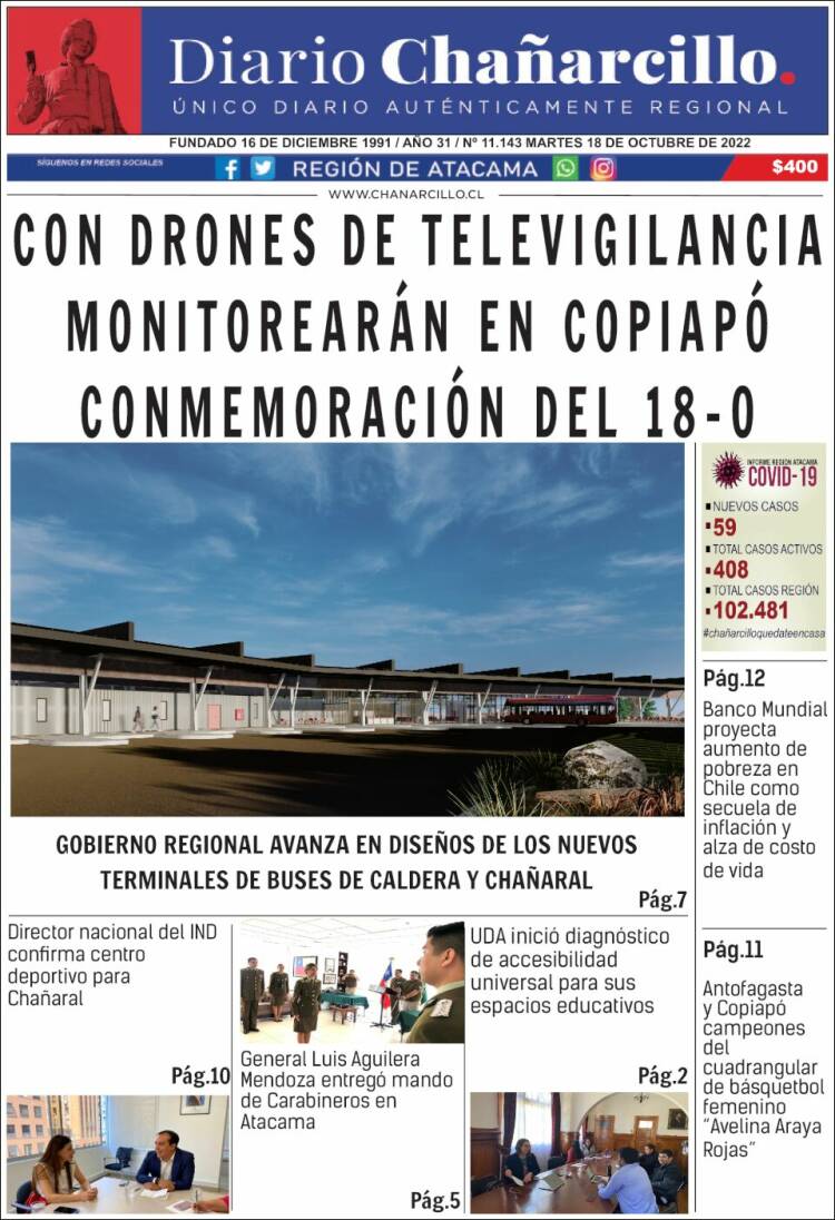 Portada de Diario Chañarcillo (Chile)