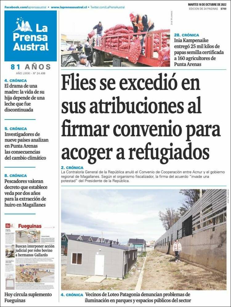Portada de El Magallanes (Chile)