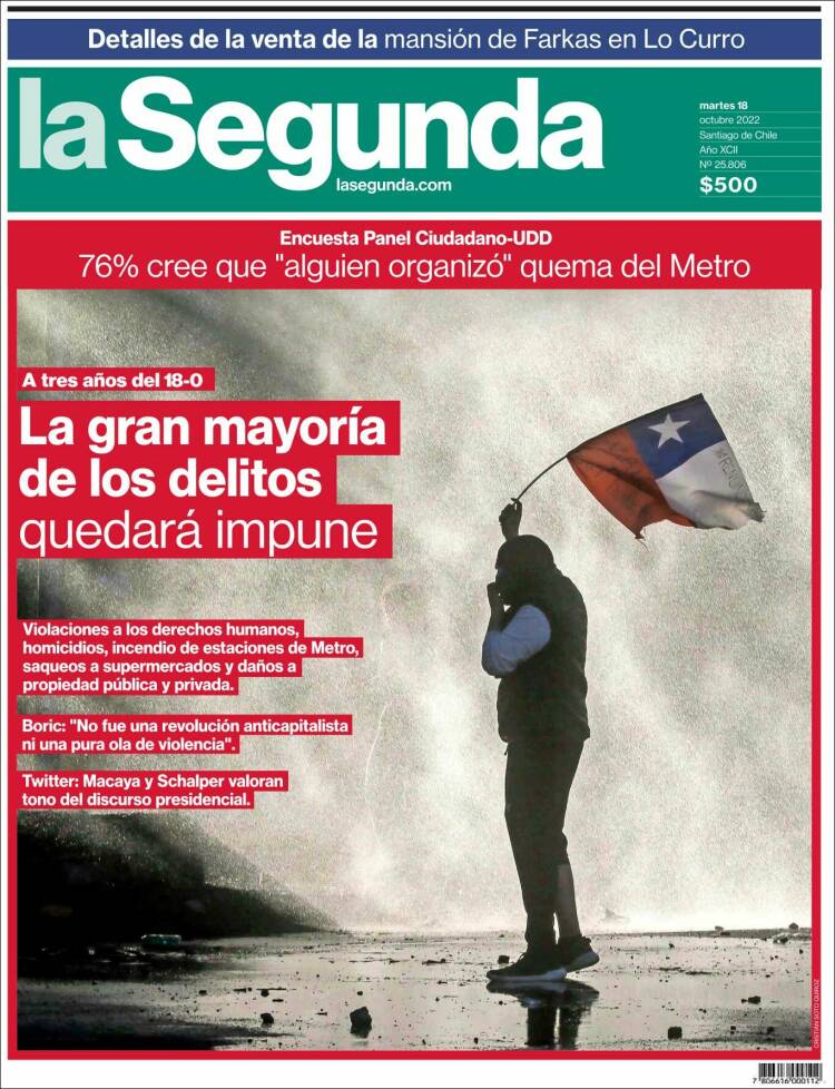 Portada de La Segunda (Chile)