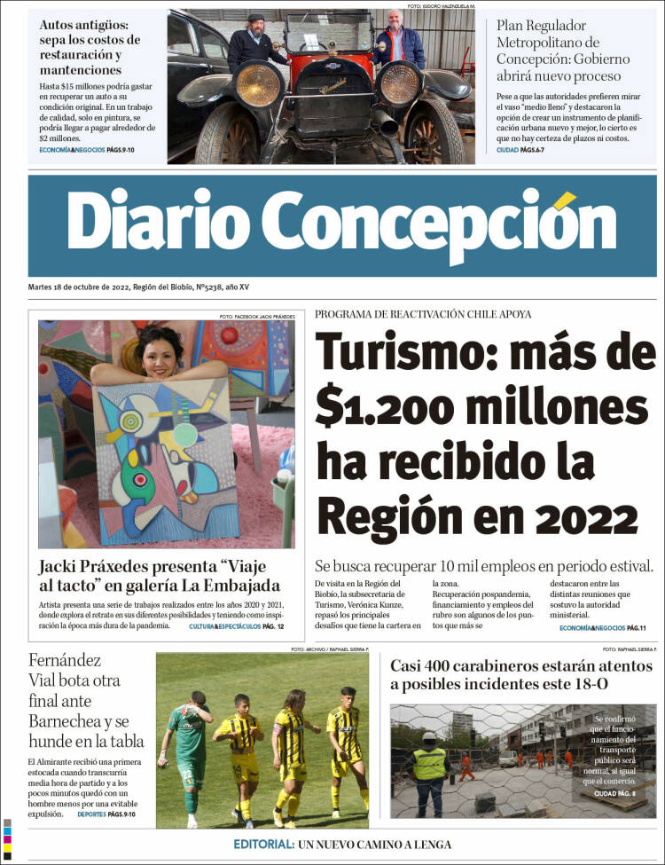 Portada de Diario de Concepción (Chile)