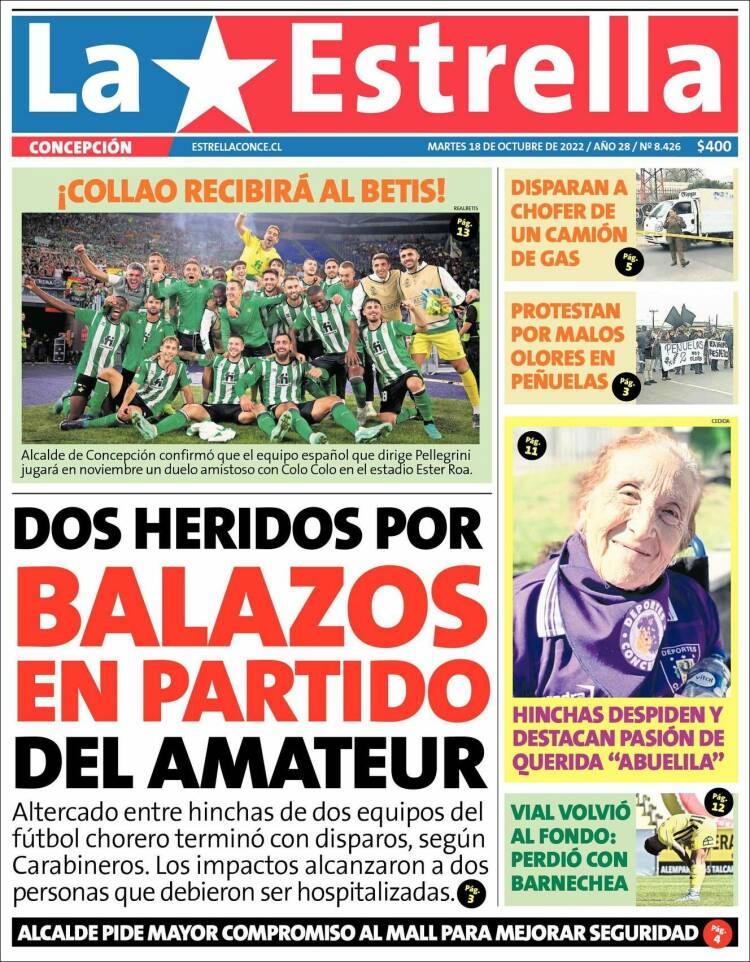 Portada de La Estrella de Concepción (Chile)