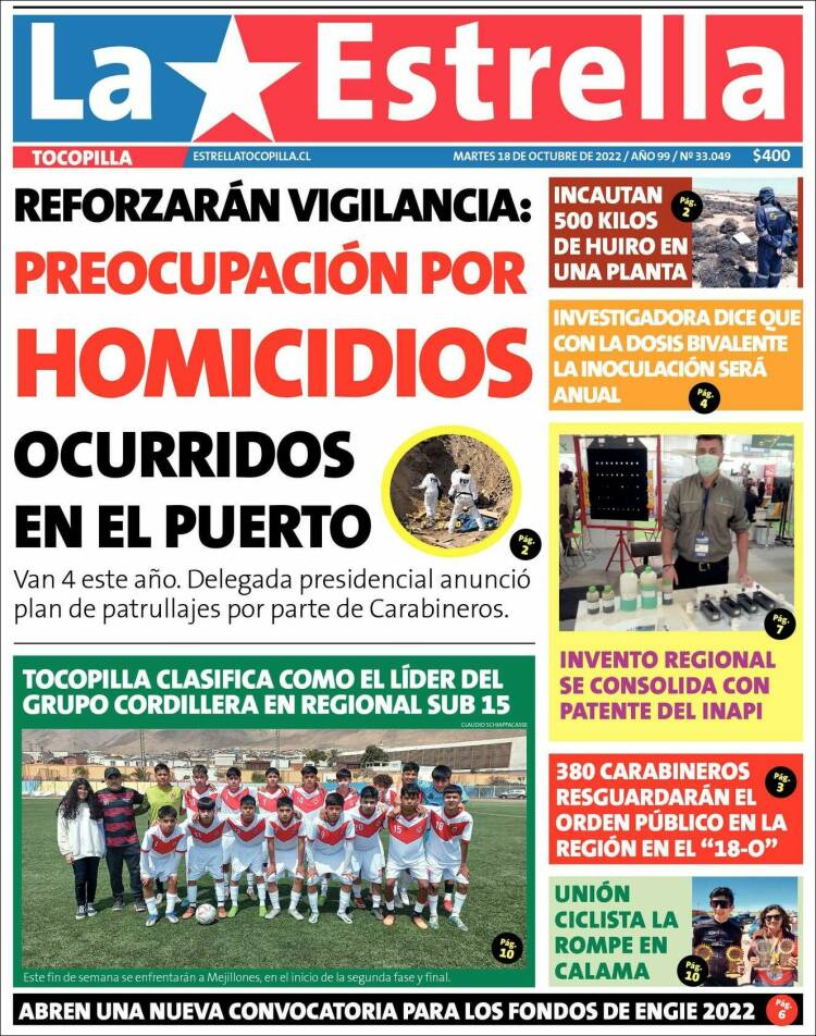 Portada de La Estrella de Tocopilla (Chile)