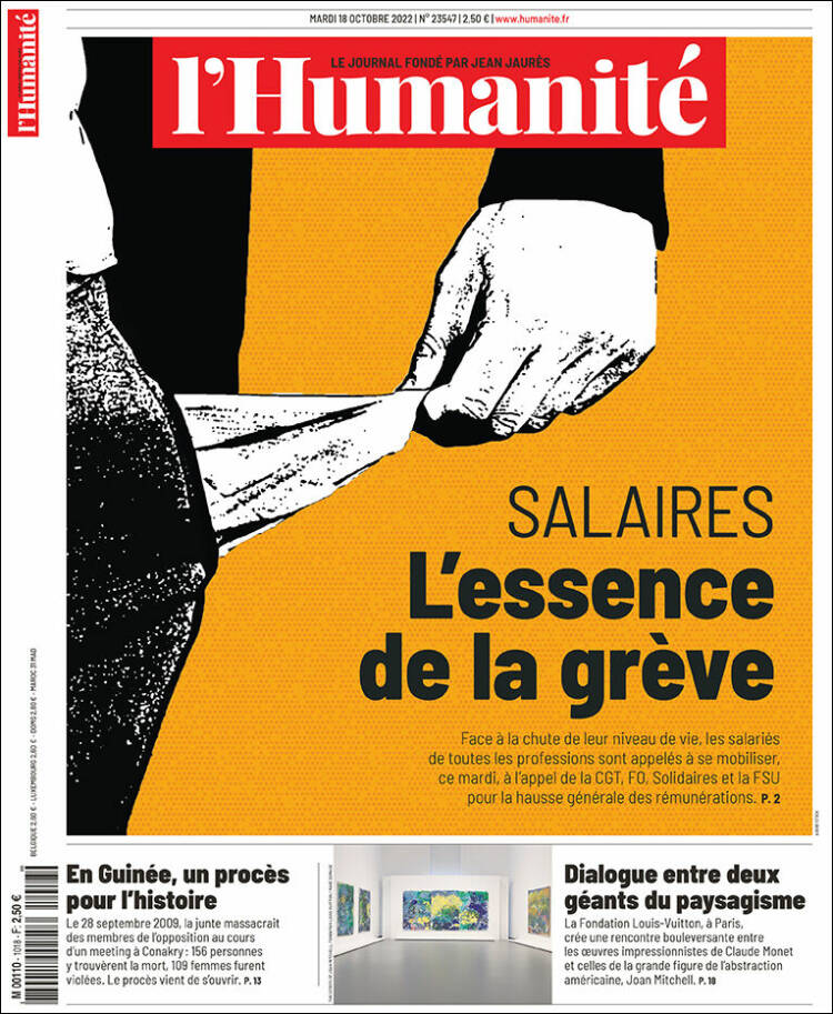 Portada de l'Humanite (Francia)