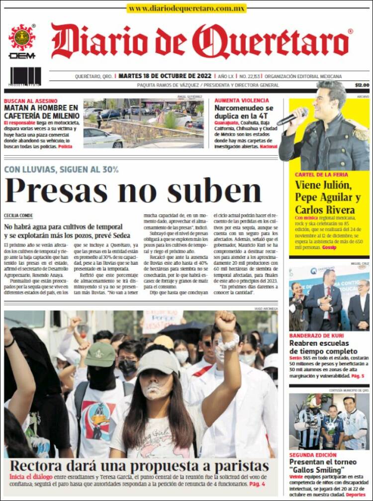 Portada de Diario de Querétaro (M&eacute;xico)