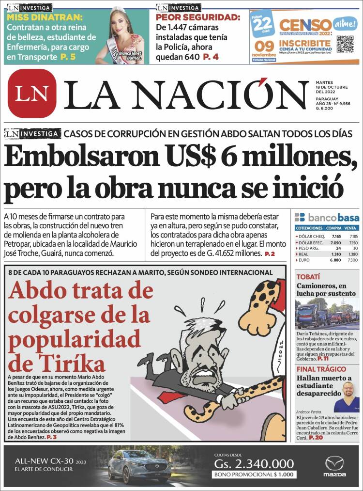 Portada de La Nación (Paraguay)