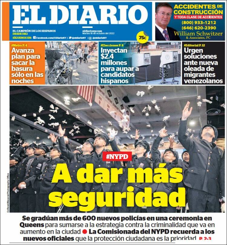 Portada de El Diario NY (USA)