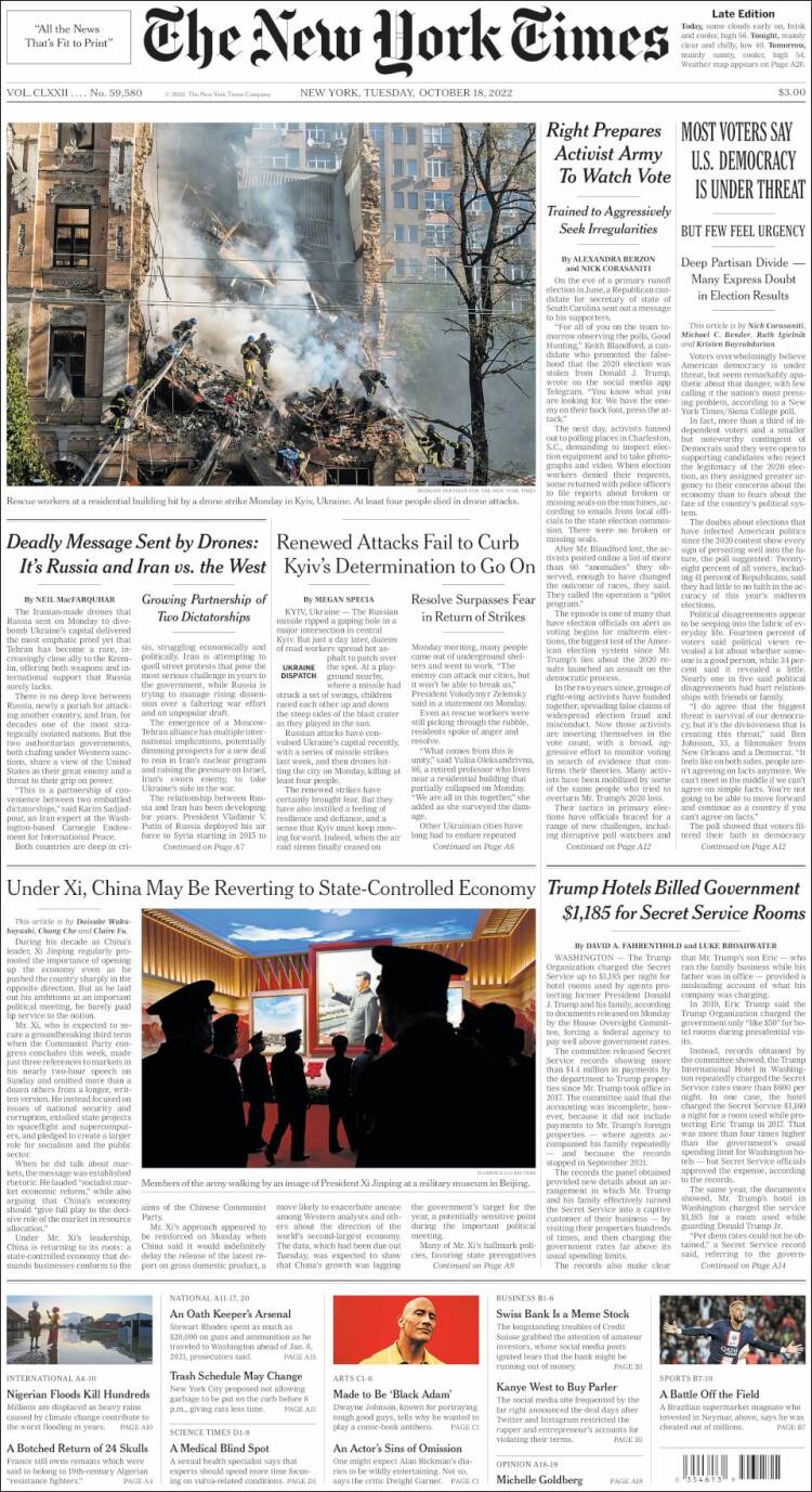 Portada de New York Times (USA)