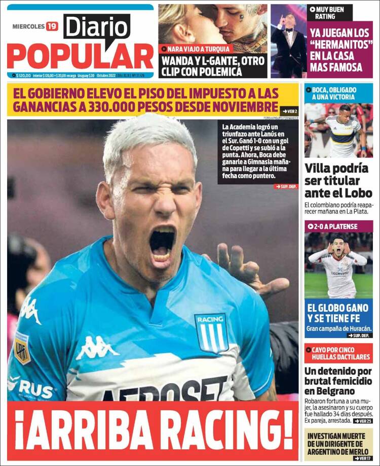 Portada de Diario Popular (Argentina)