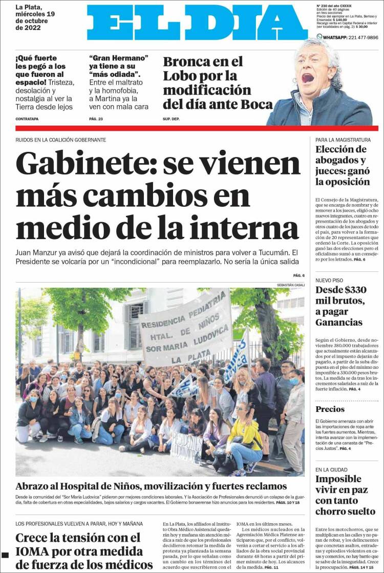 Portada de El Día de la Plata (Argentina)