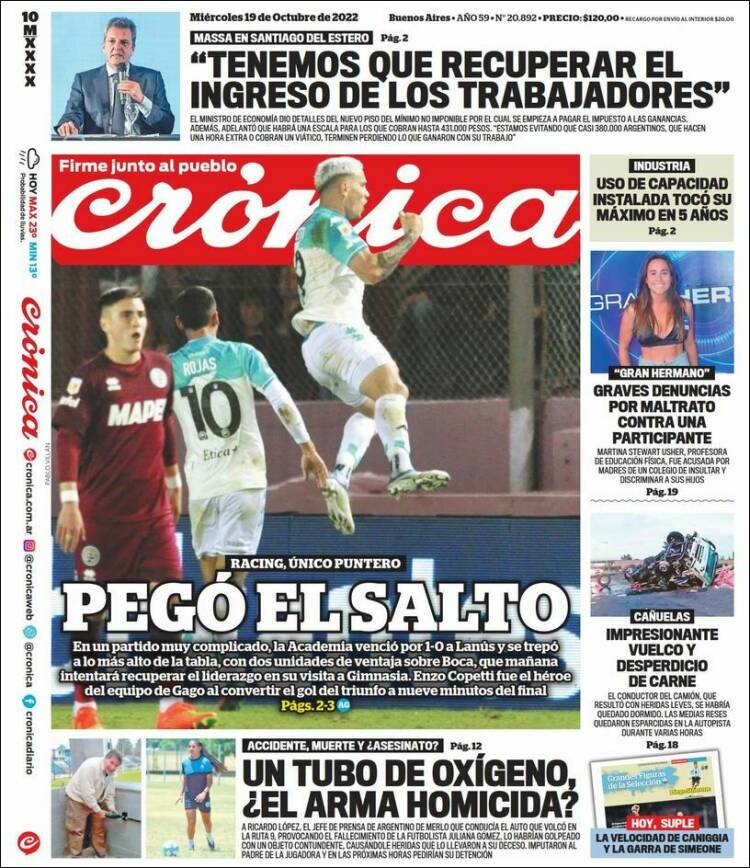 Portada de Diario El Libertador (Argentina)