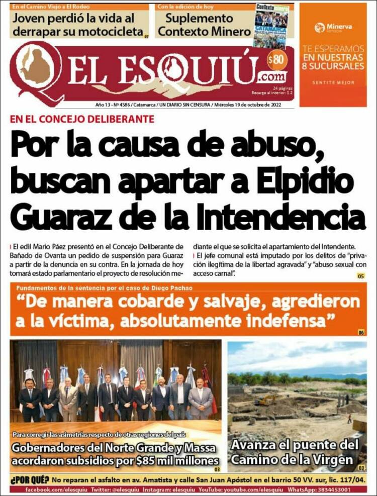 Portada de El Esquiu (Argentina)