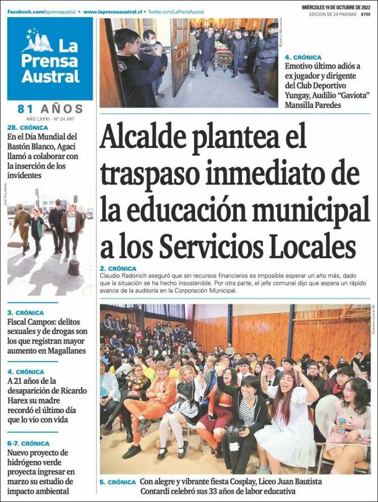 Portada de El Magallanes (Chile)