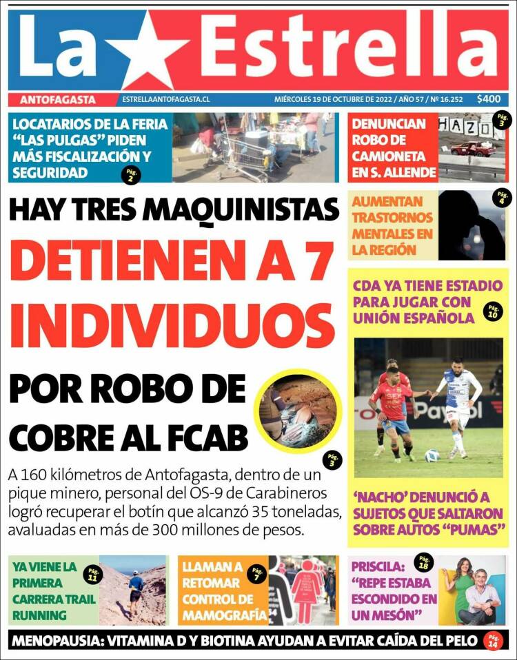 Portada de La Estrella del Norte (Chile)