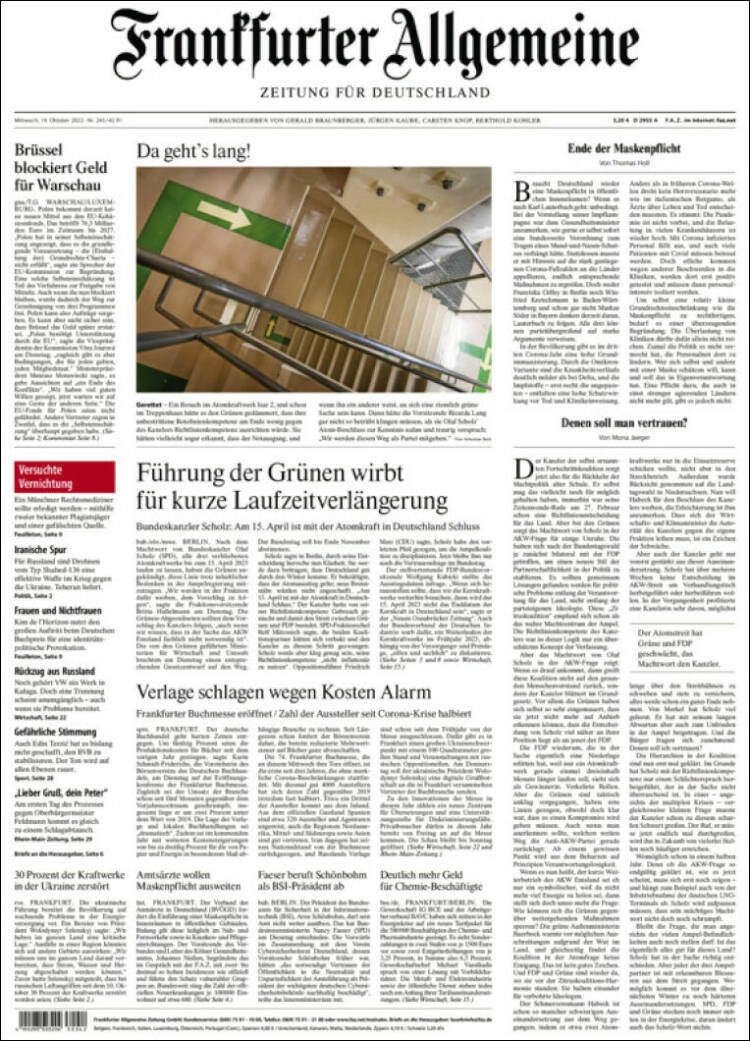 Portada de Frankfurter Allgemeine (Alemania)