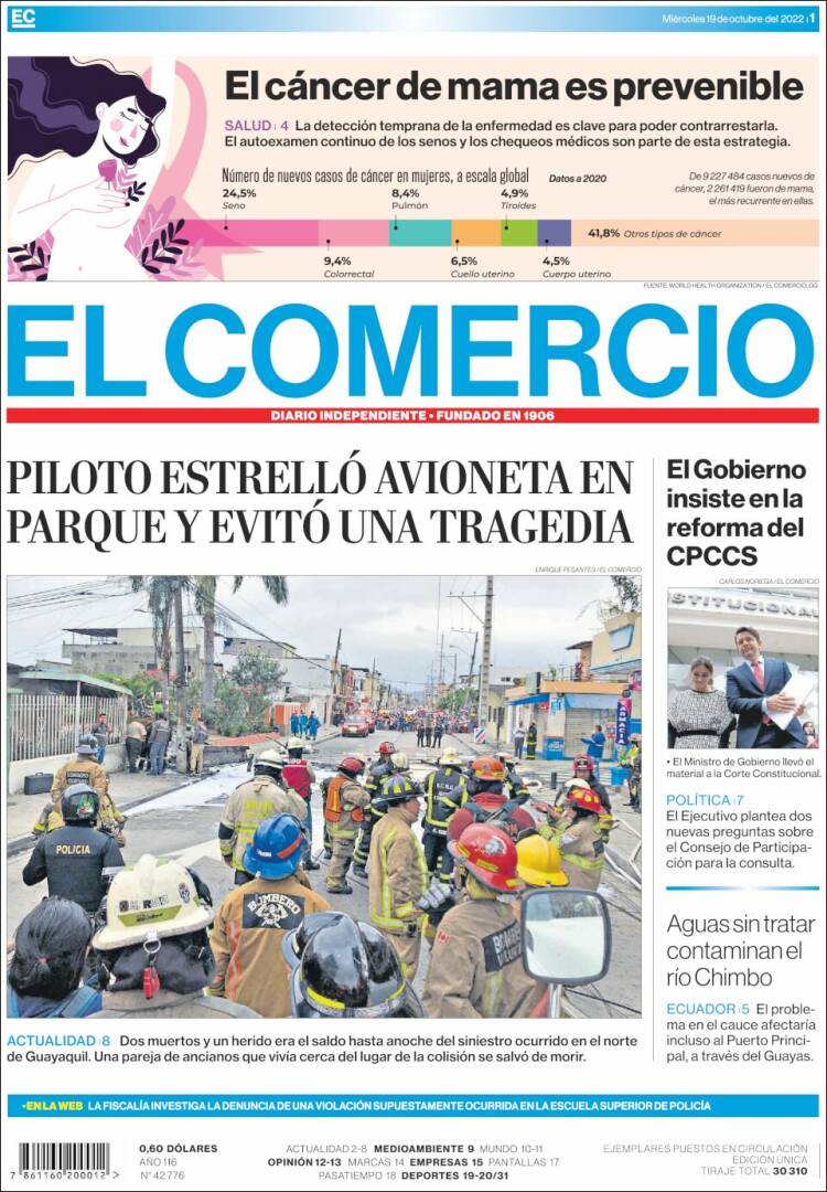 Peri Dico El Comercio Ecuador Peri Dicos De Ecuador Edici N De Mi Rcoles De Octubre De