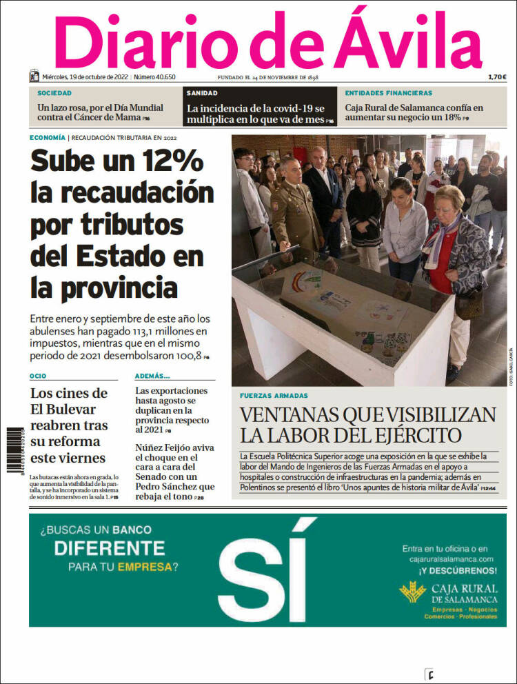 Portada de Diario de Ávila (España)