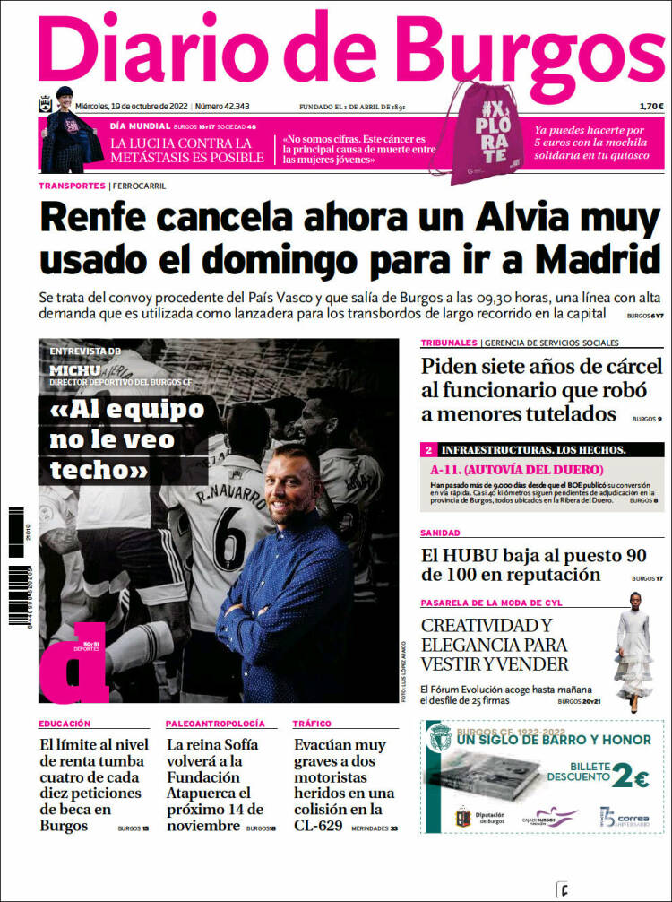 Portada de Diario de Burgos (España)