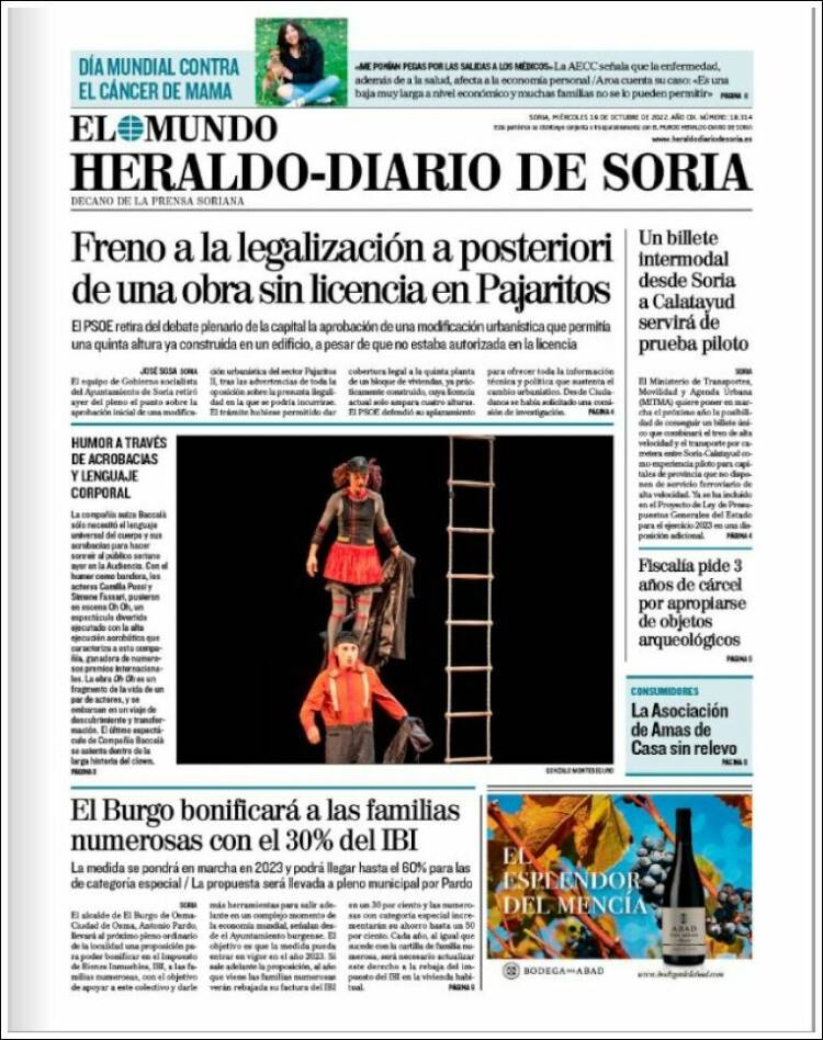 Portada de Diario de Soria (España)