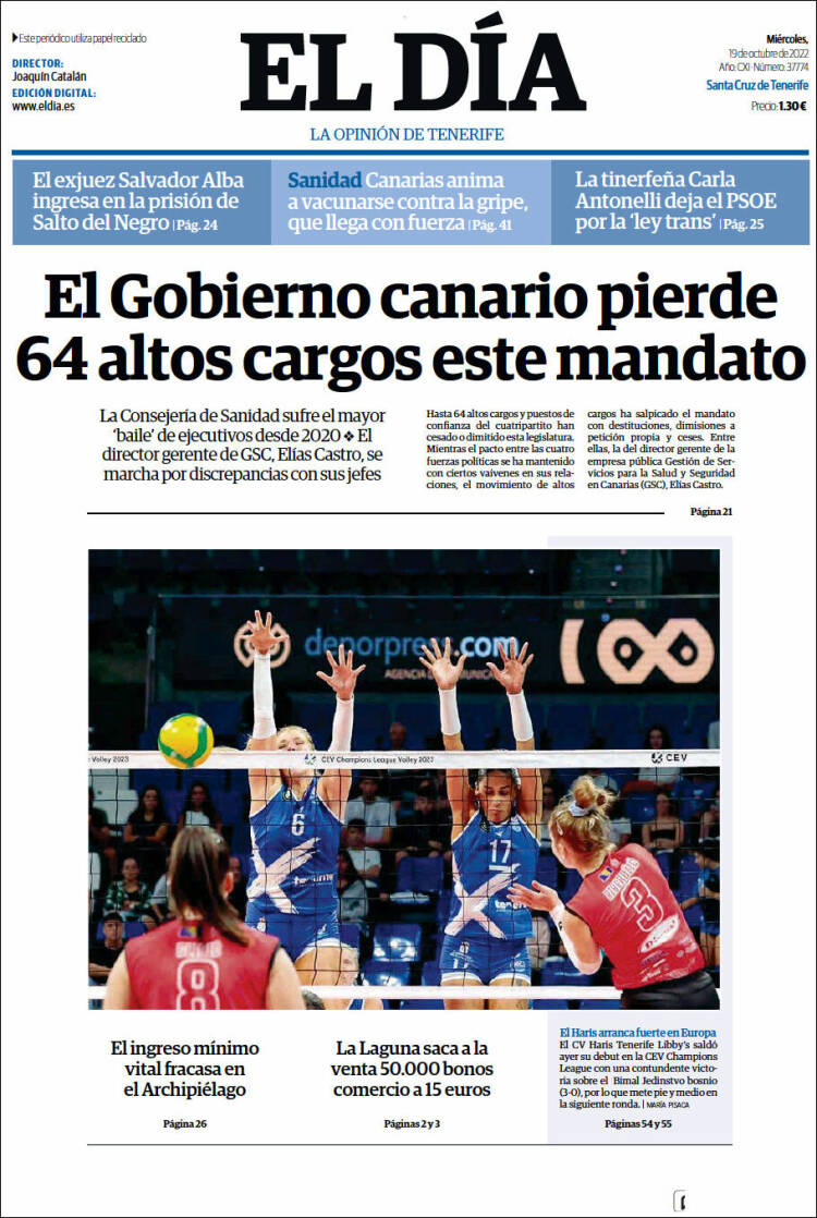 Portada de El Día (España)