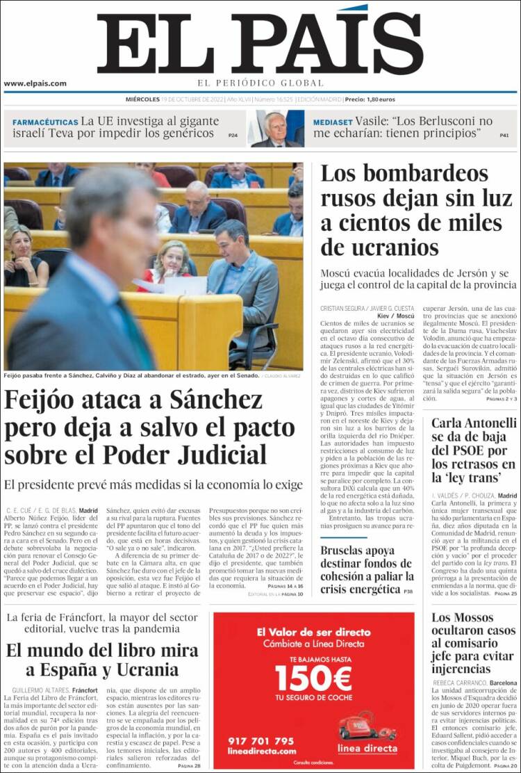 Portada de El País (España)