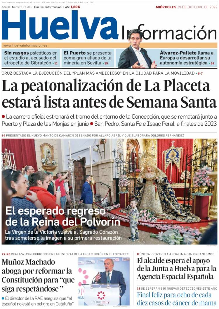 Portada de Huelva Información (España)