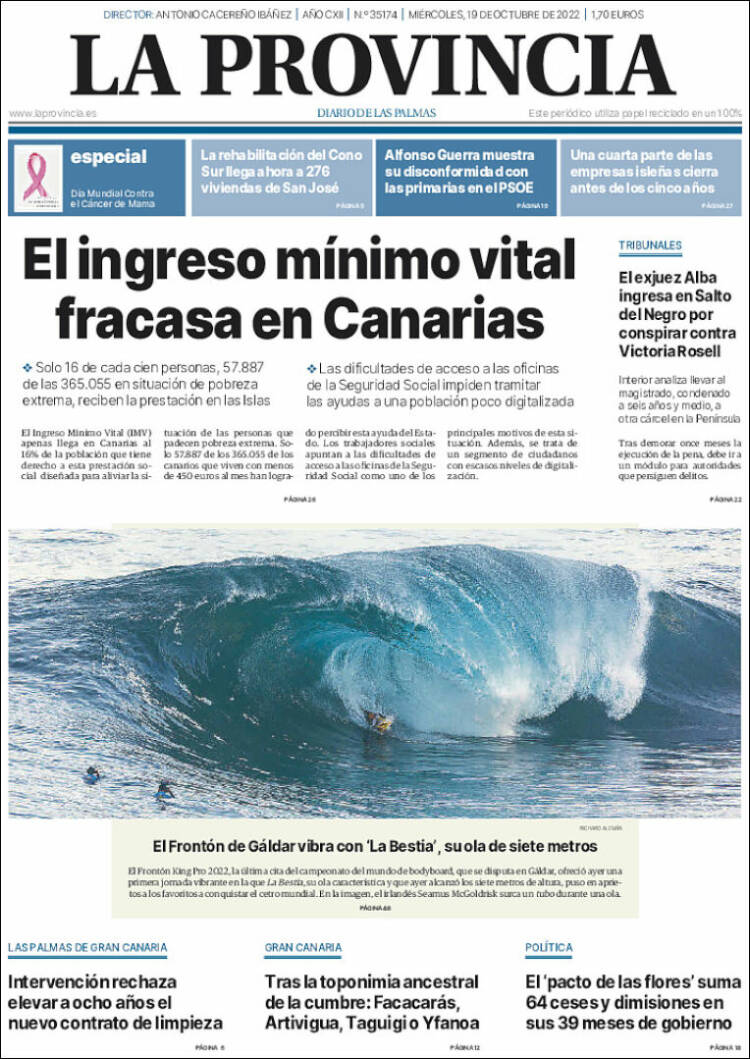 Portada de La Provincia (España)