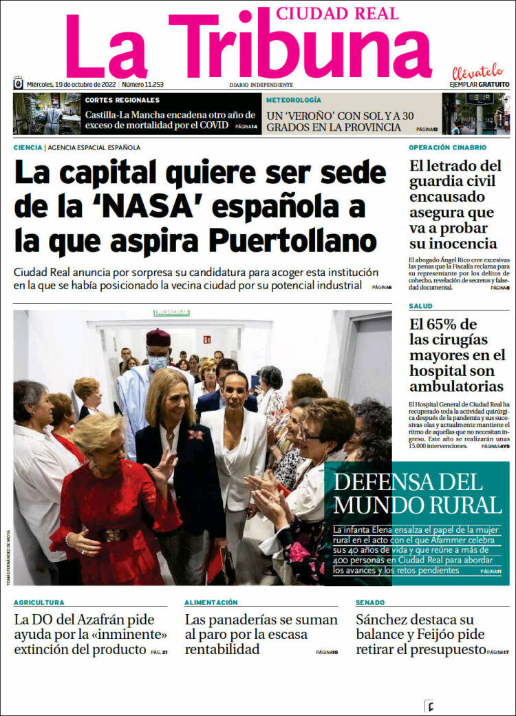 Portada de La Tribuna de Ciudad Real (España)