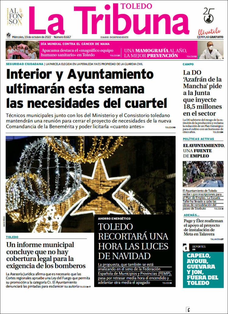 Portada de La Tribuna de Toledo (España)