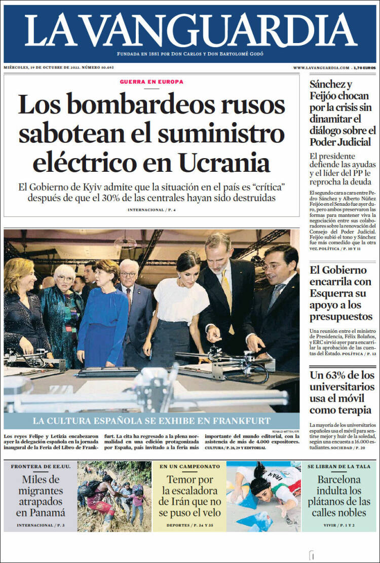 Portada de La Vanguardia (España)