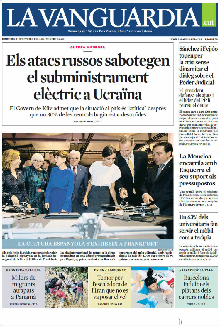 Portada de La Vanguardia (España)