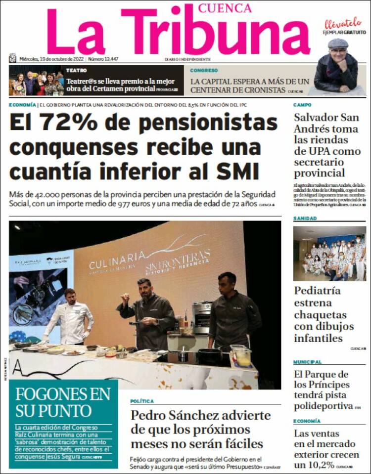 Portada de La Tribuna de Cuenca (España)