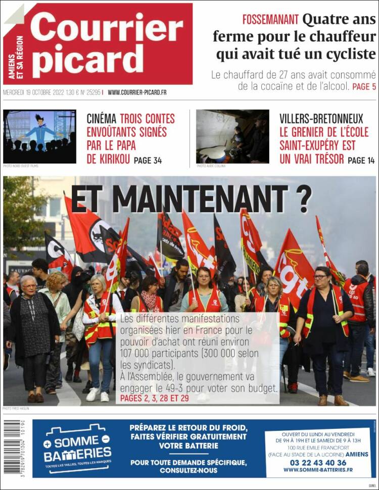 Portada de Courrier Picard (Francia)