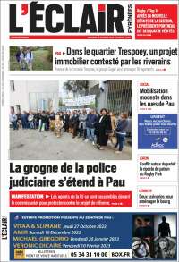 Portada de L'Eclair des Pyrénées (Francia)